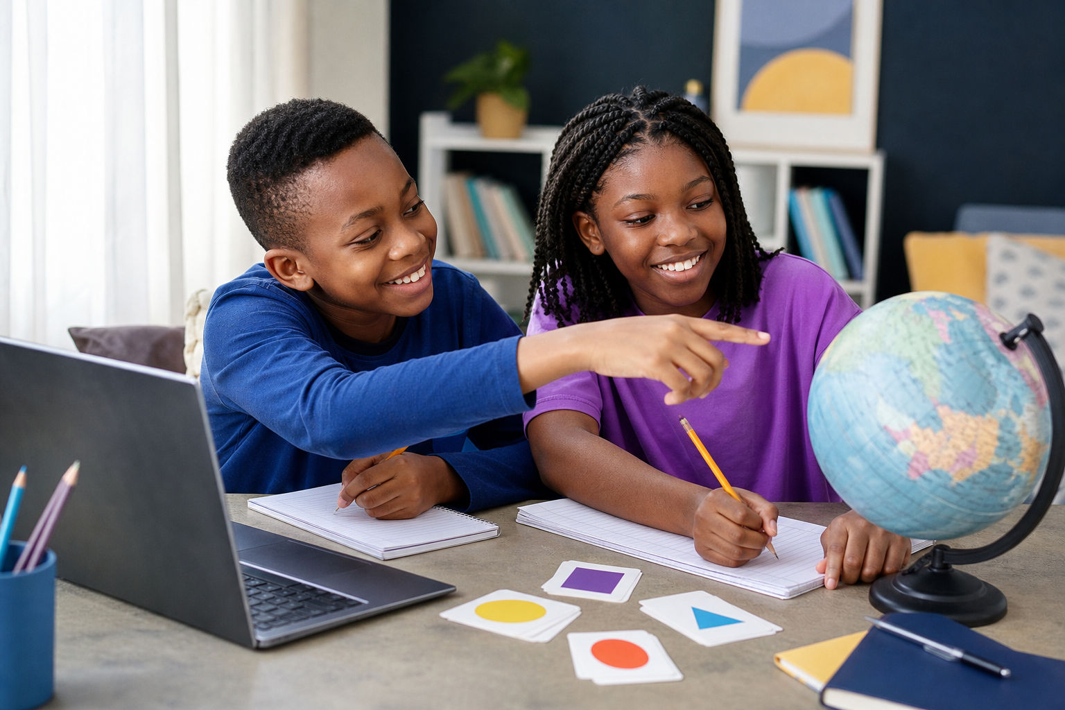 Two learners exploring languages together.