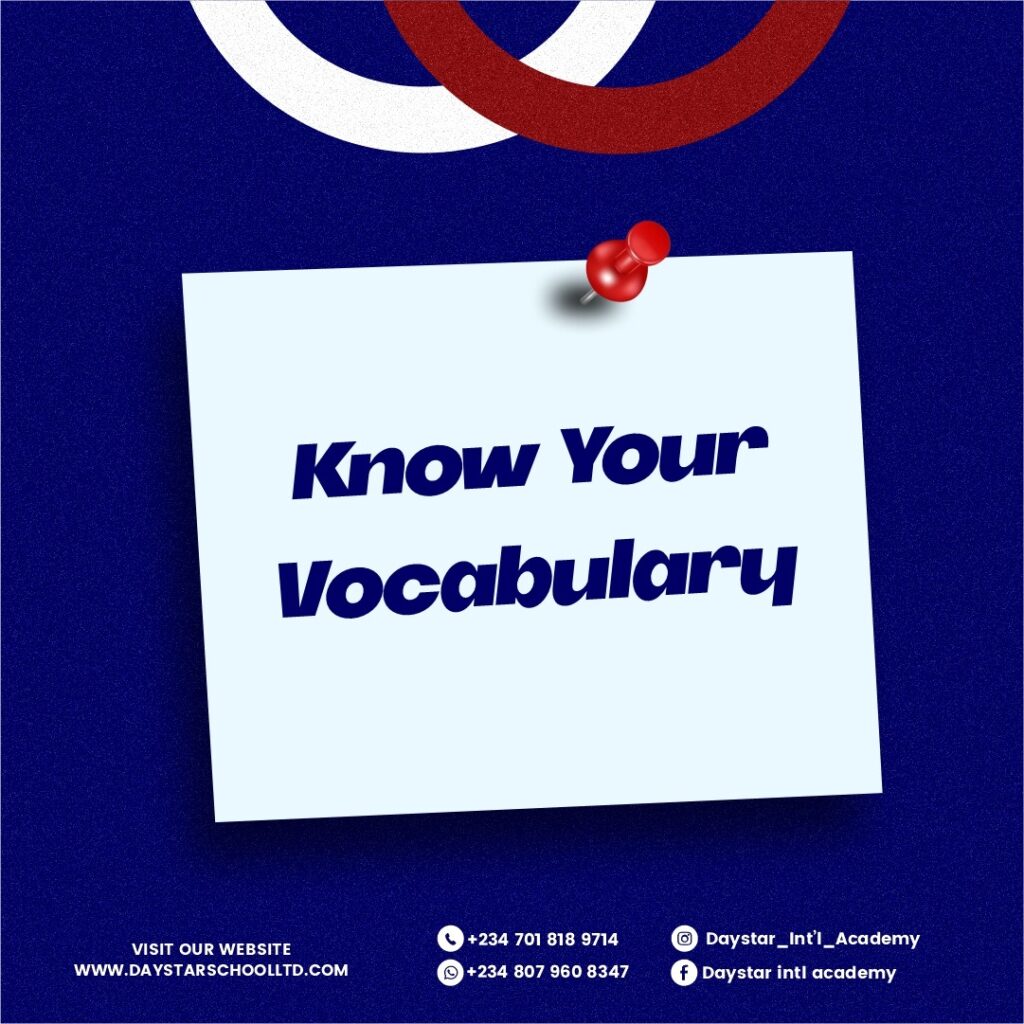 KNOW YOUR VOCABULARY